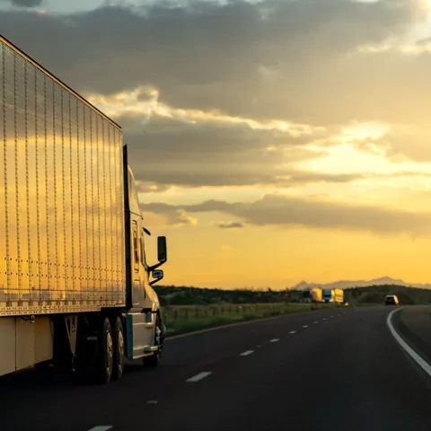 Semi truck on the highway