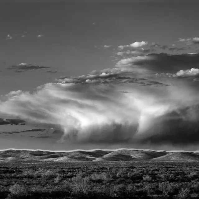 Storm Cloud Over the Desert, Black and White